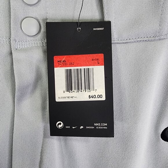 Mens Gray Nike Vapor Pro Baseball Pants 19" Inseam 100% Polyester Size L - Picture 5 of 14